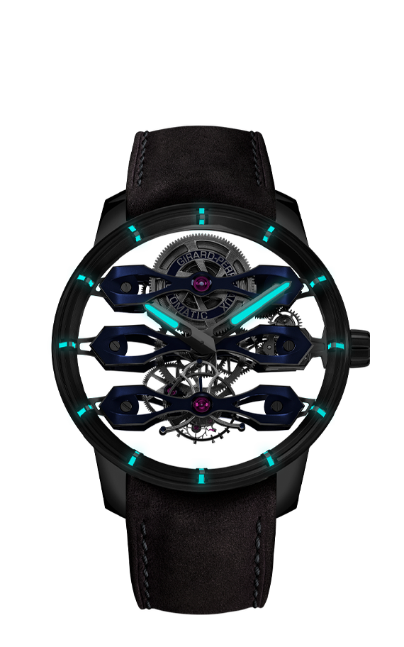 Tourbillon with Three Flying Bridges Bucherer BLUE